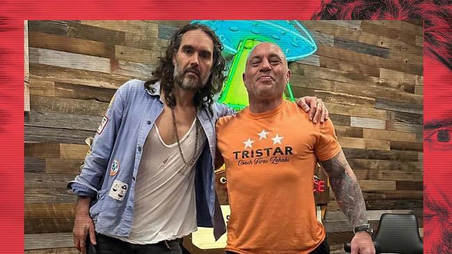 Russell Brand is supported by a band of conspiracy theorists including Joe Rogan.