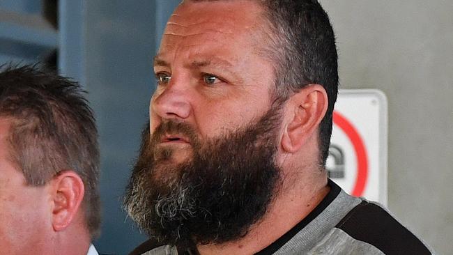 16/05/19 - Steven Hainsworth ,  suspect in the murders of Stephen Newton , Beverley Hanley and Phyllis Harrison arriving at Adelaide airport after being extradited from Melbourne.Picture: Tom Huntley