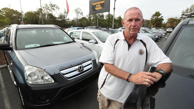 Grantley Davis at his Gold Coast car dealership. Picture: Lyndon Mechielsen