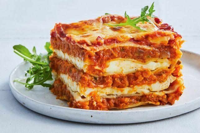 Sweet potato and lentil lasagne