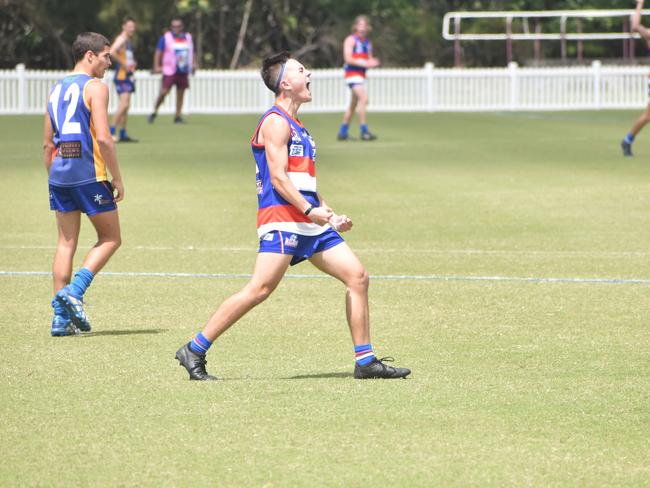 Blake Thompson in the Moranbah Bulldogs v Whitsunday Sea Eagles u17s AFL grand final at Magpies Sporting Club, Mackay, September 11, 2021. Picture: Matthew Forrest