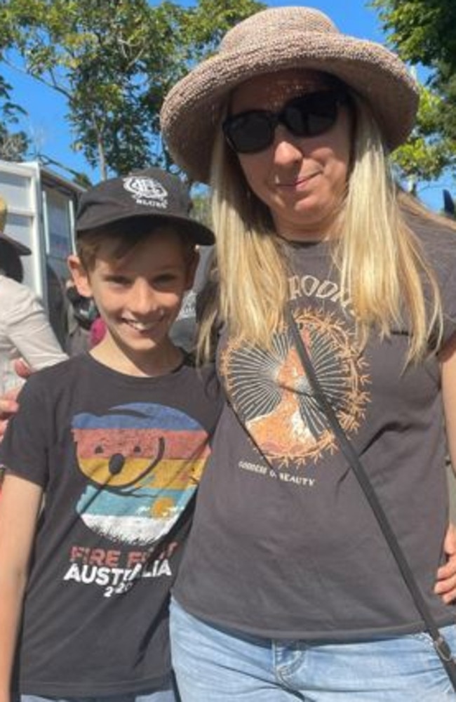 Fynn, 11, and Leanne Fraser at the Sunshine Coast Agricultural Show 2023.