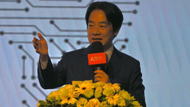 William Lai addresses the forum in Taipei on Thursday. Picture: AFP