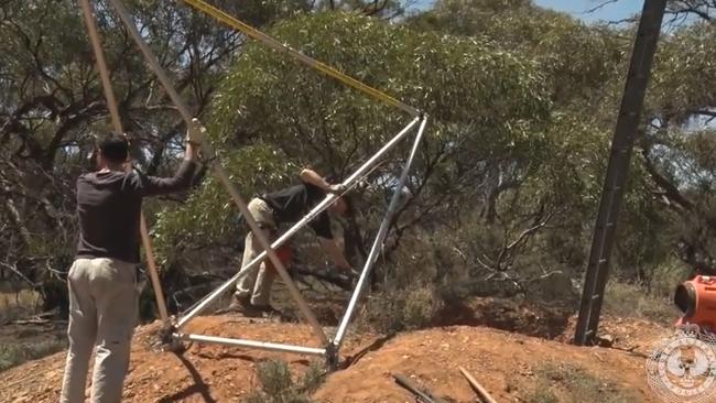 Police excavate a well in the search for more information about the death of Martin Meffert. Picture: SAPOL