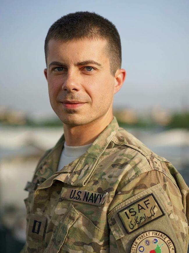 Buttigieg during his stint in Afghanistan as an intelligence officer.