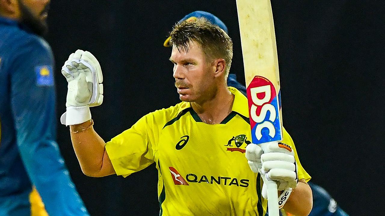 Australia's David Warner in Sri Lanka. Photo by ISHARA S. KODIKARA / AFP)