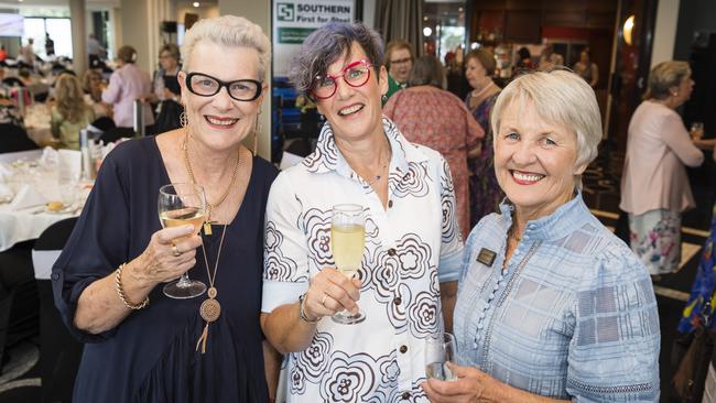 At the International Women's Day lunch are (from left) Pam Miller, Roz McCallum and Carol Parkinson hosted by Zonta Club of Toowoomba at Picnic Point, Friday, March 3, 2023. Picture: Kevin Farmer