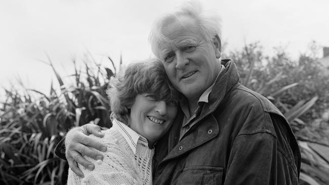 Cornwell with his wife Jane near their home in Cornwall, England, 1993. Picture: John Stoddart/Popperfoto via Getty Images