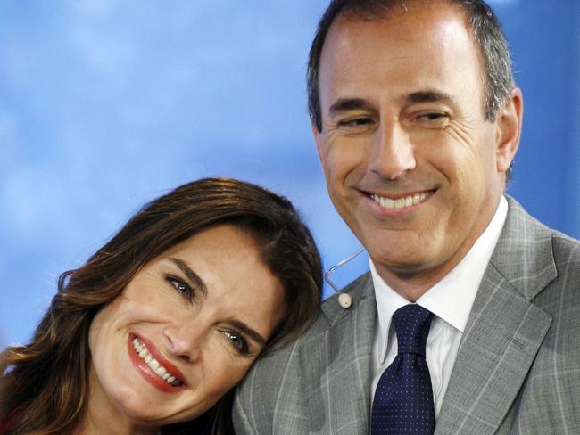 Matt Lauer circa 2008 (with Today show guest Brooke Shields). Picture: AP