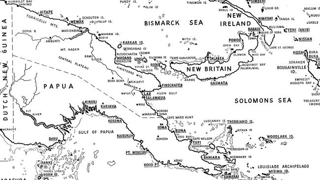 Map of area where the Pacific War was fought. Picture supplied by James Burrowes OAM.