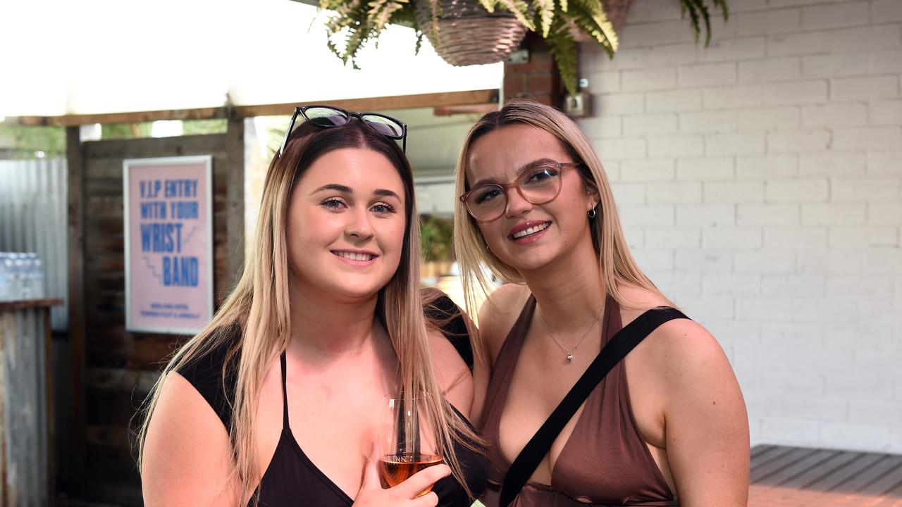 Olivia Hedley and Alaskah- Rose Davis. AFL GF in Geelong.