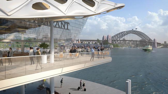 NSW is currently working with two short-listed consortia to progress concepts for a renewed Circular Quay. Pictured: artist’s render of future wharves,