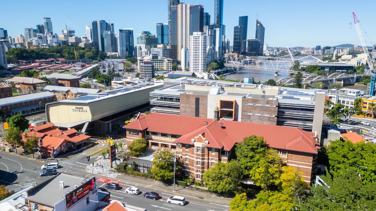 An aerial of The Barracks precinct on the edge of the Brisbane CBD.