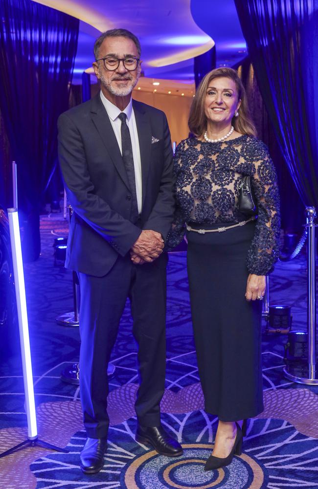 Sep & Flora Abedian arriving at the Kollosche People's Ball at The Star. Picture: Glenn Campbell