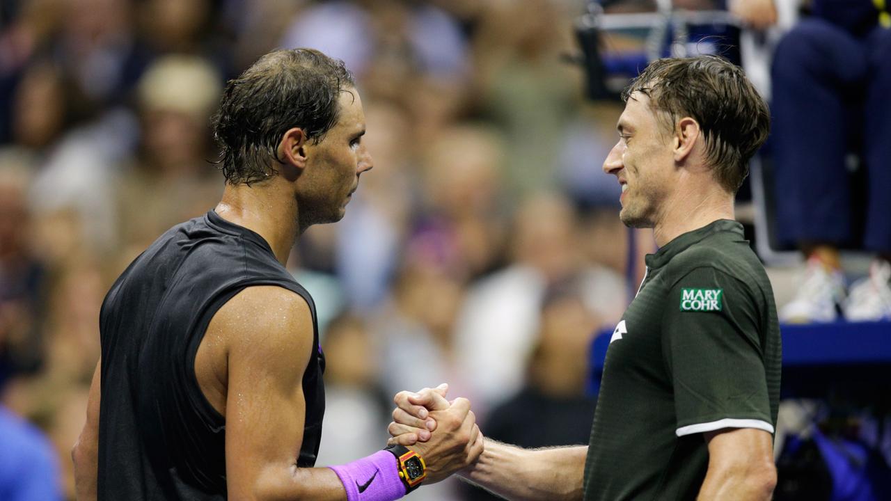 Rafael Nadal and John Millman shared a good relationship on tour. (Photo by Kena Betancur / AFP)