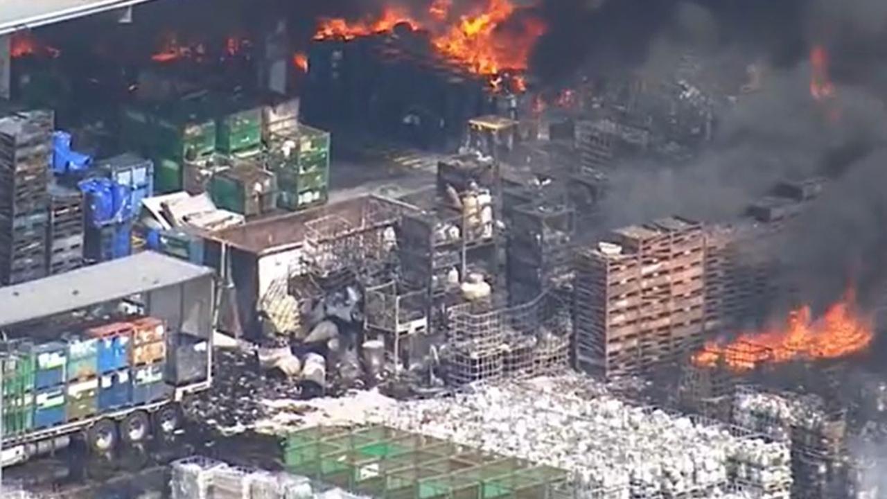 Massive fire erupts inside factory