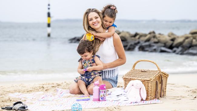 Natalin Yasseen, with kids Liana and Sarah, enjoying Ramsgate Beach one of the most popular beaches. Picture: Darren Leigh Roberts