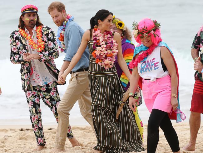 The Duke and Duchess of Sussex, Prince Harry and Meghan Markle visit Bondi beach to take part in the 
