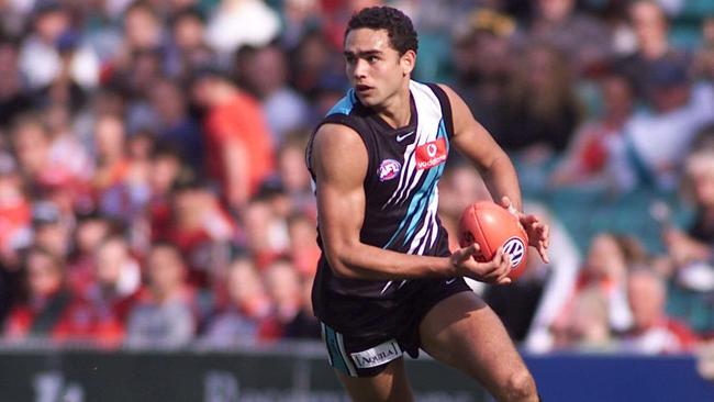 Shaun Burgoyne in his second year at Port Adelaide in 2002.