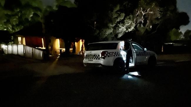 Police responding to calls that a man was assaulted in a violent home invasion on Helm St in Kangaroo Flat, Bendigo on February 13. Picture: Gianni Francis