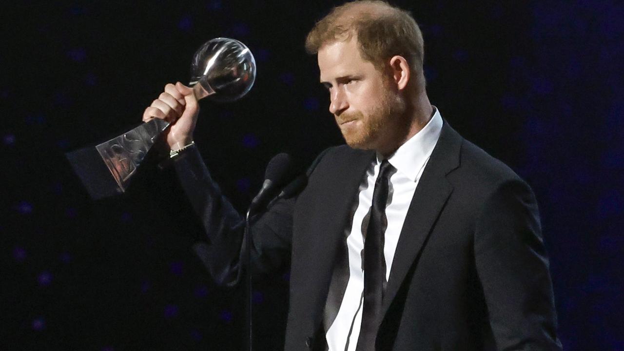 Harry accepted the award for the Invictus Games. Photo by Frazer Harrison/Getty Images