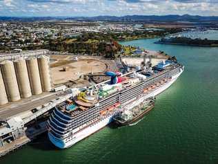 Carnival Spirit's first stop at Gladstone was on June 22. Picture: Aerial Media Gladstone