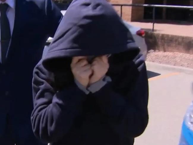 The woman leaving Armadale Magistrates Court on Wednesday. Picture: Nine News