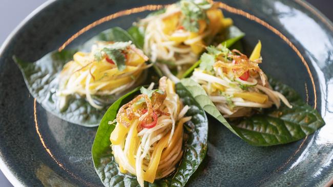 Betel Leaf with jackfruit, citrus, chilli. Picture: Rob Leeson.