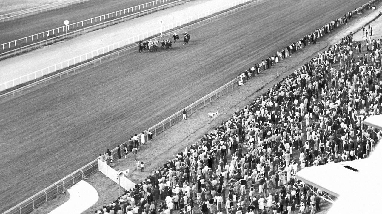 AT THE TRACK: Race day at Corbould Park in 1985.