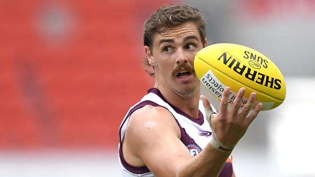 Joe Daniher of the Lions during the AFL practice match between the Gold Coast Suns and Brisbane at Metricon Stadium on Saturday. Picture: Albert Perez/Getty Images