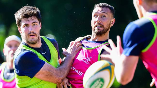 Liam Wright (L) has been rewarded for a stellar Super Rugby season. Picture: Rugby AU Media/Stuart Walmsley