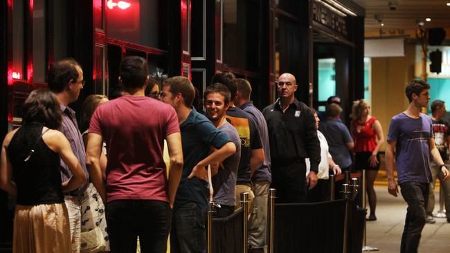 A look at the night life in Newcastle. Patrons lining up to enter Finnegans Hotel in Darby Street, Newcastle.