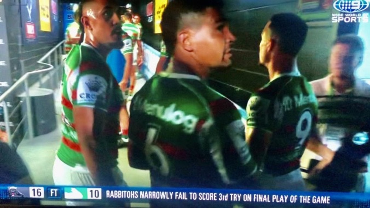 Rabbitohs players were shocked after hearing the abuse as they entered the tunnel at halftime.