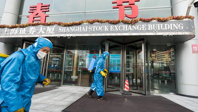 The Shanghai Stock Exchange has not been immune to the scourge of Covid. Picture: Getty Images