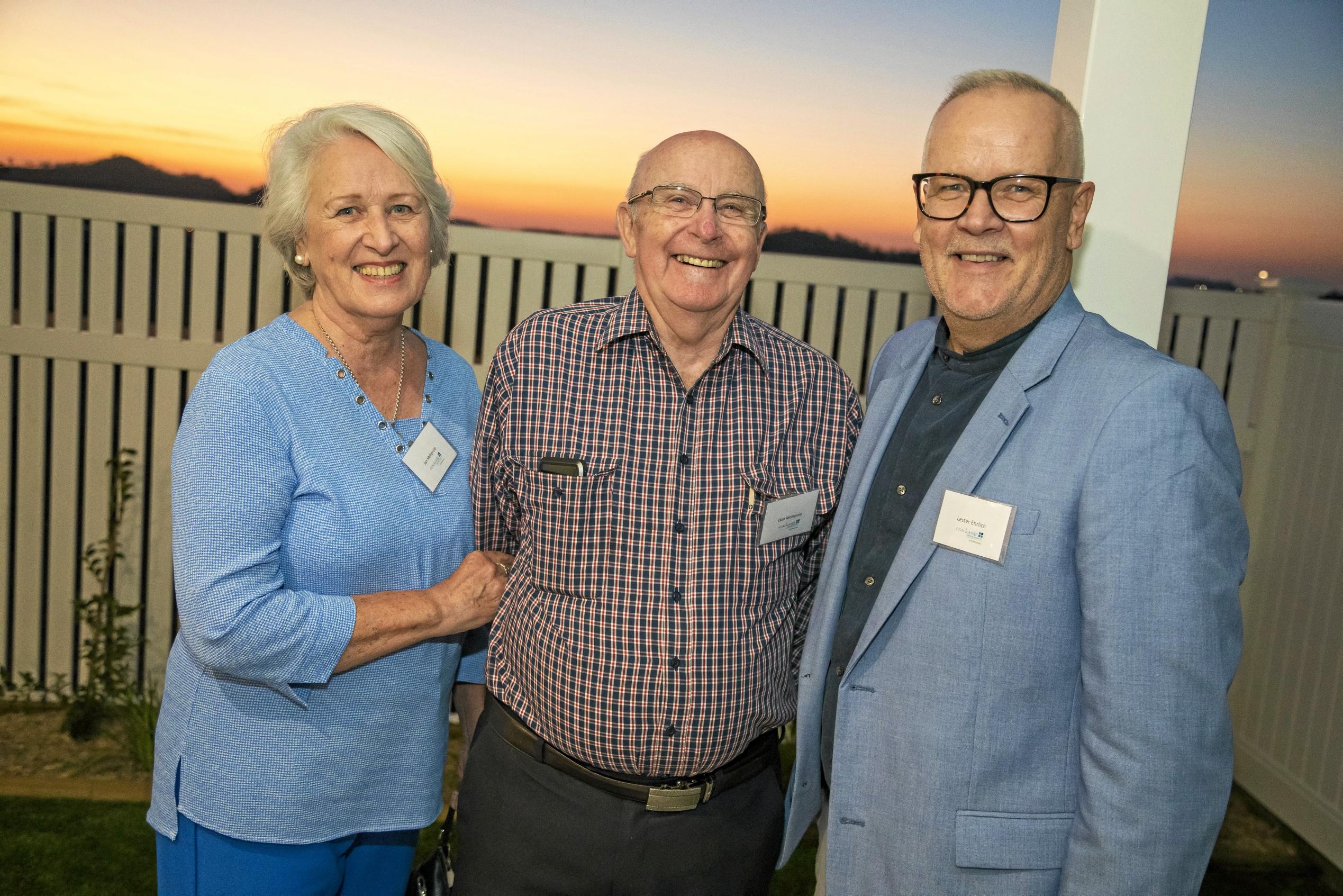 Exploring the summer house are (from left) Jan and Don McKenzie, with Lester Ehrilch. Picture: DK Photography