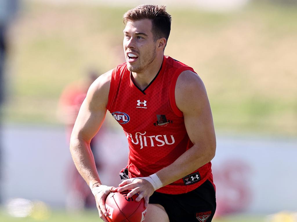 Zach Merrett sets the standard on the training track. Picture: Michael Klein