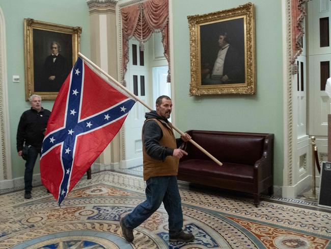 Trump supporters in the US Capitol Rotunda in Washington, DC. Picture: AFP