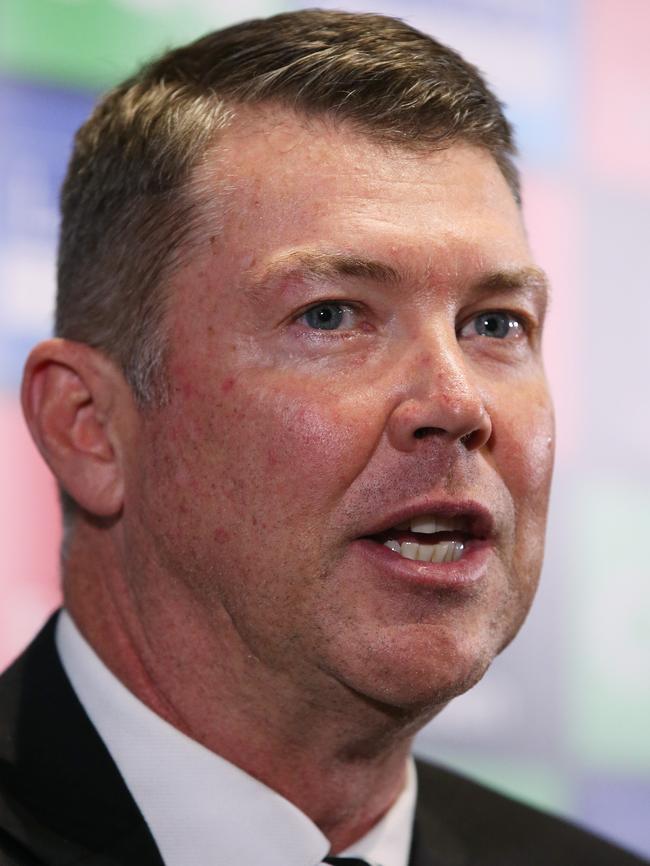 Gary Pert resigns as Collingwood CEO. Gary Pert at todays press conference . Pic: Michael Klein