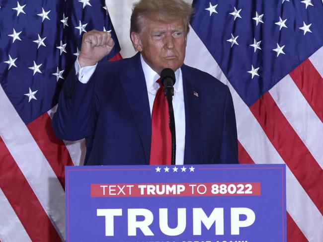 The former president speaks in Mar-a-Lago, West Palm Beach, Florida, following his court appearance. Picture: Getty Images via AFP