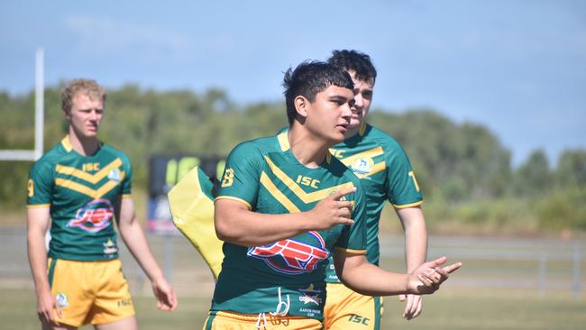 Tane Kiriona warming up for St Brendan's College Picture: Matthew Forrest