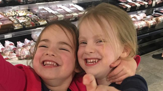 Darren Levin's very obviously non-identical twin daughters. Picture: Supplied