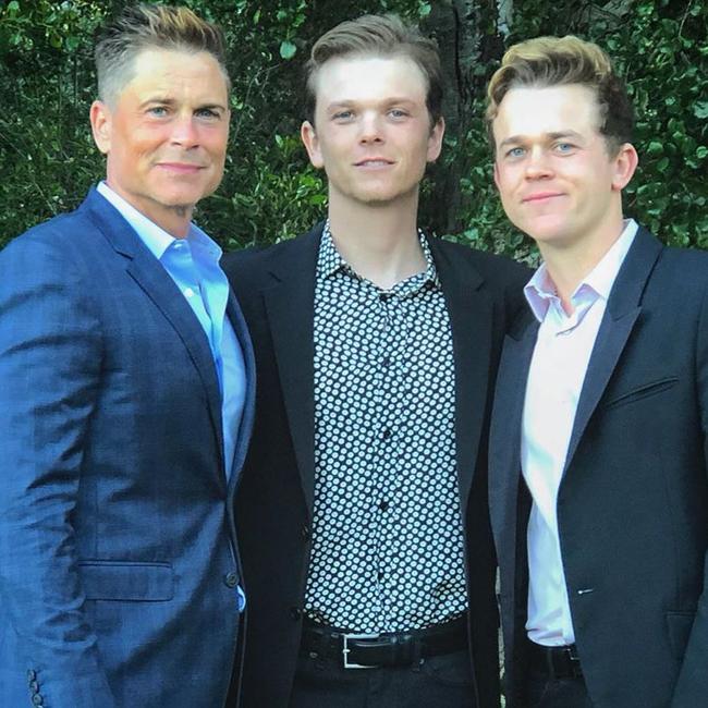 Lowe with his sons Matthew, 27 and John, 25. Picture: Instagram/RobLowe