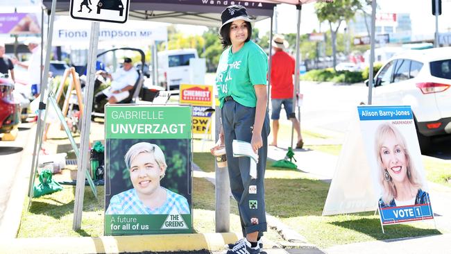 Yashvi Parmar pictured at pre-polling booths in Maroochydore, Queensland. Pictured: Sunshine Coast Daily/Patrick Woods.