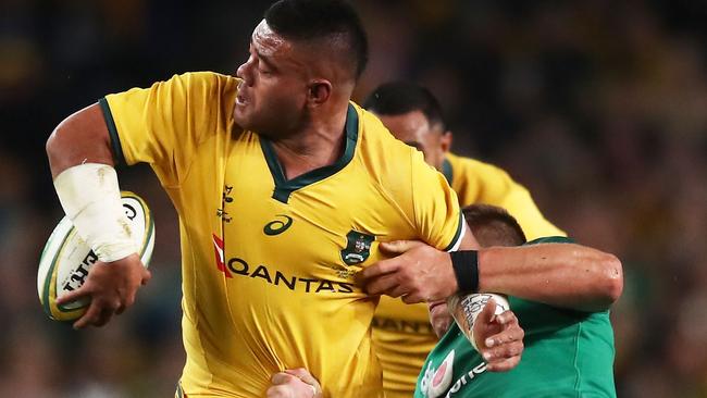 Tolu Latu had an excellent game for the Wallabies. Picture: Getty.