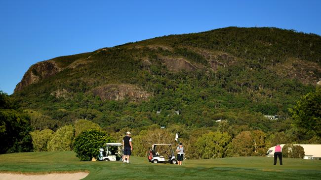 The Sunshine Coast course with Mount Coolum in the background.