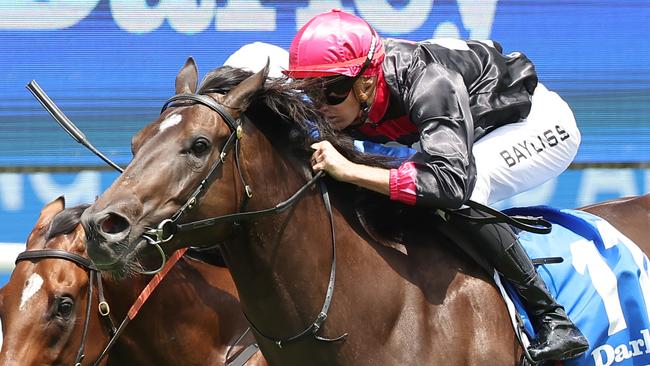 Bellazaine scored a consolation win in the Lonhro Plate at Randwick on Saturday. Picture: Jeremy Ng/Getty Images