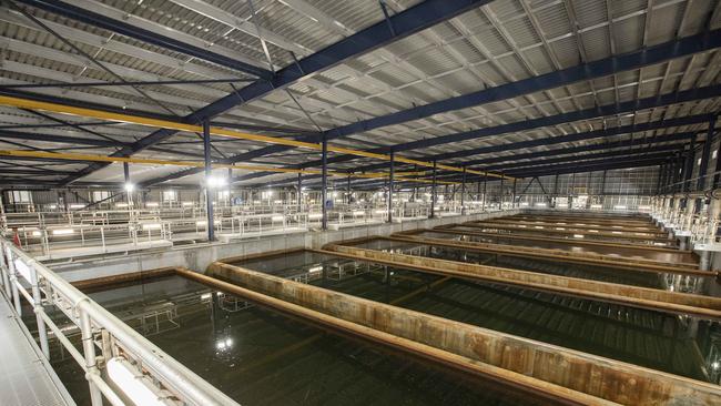 Inside the Tugun desalination plant that serves south east Queensland. Picture: Nigel Hallett