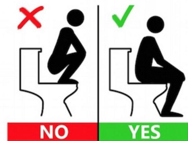 A sign instructing users not to squat on standard toilets – such signs have been posted in Sydney universities.