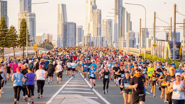 Thousands of people running the 2024 Gold Coast Marathon. Picture: Supplied