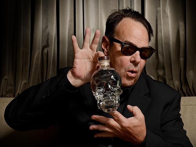 Dan Aykroyd promoting his vodka brand Crystal Head Vodka.